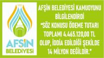 AFŞİN BELEDİYESİ KAMUOYUNU BİLGİLENDİRDİ
